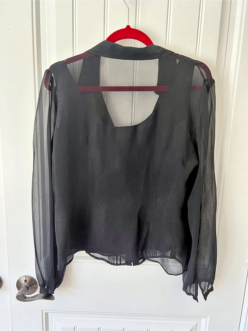 Black Sheer Layered Blouse - Picture 3 of 3